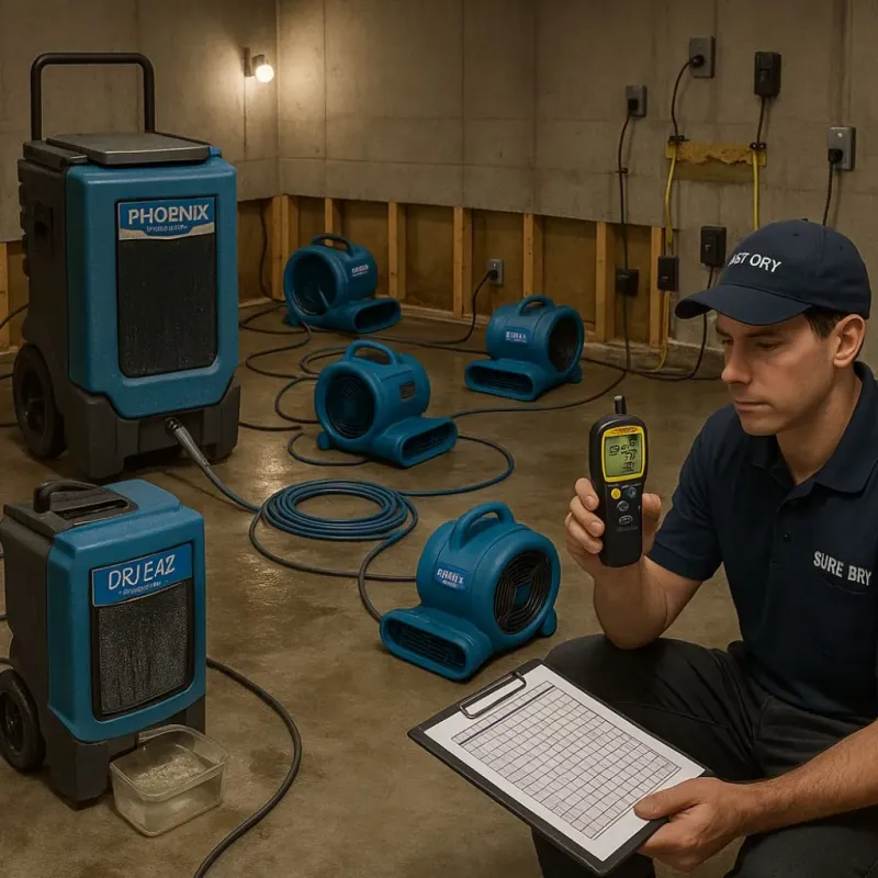 Structural Drying and Dehumidification process in Landover, MD